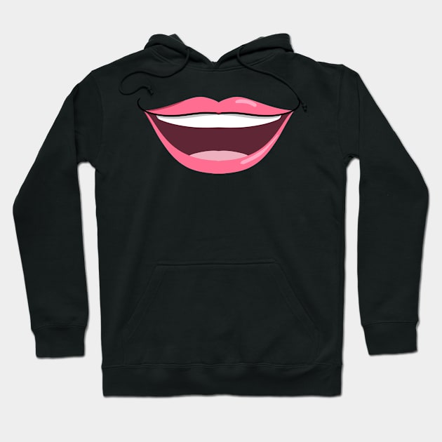 Happy Girl Smile - Face Mask Hoodie by PorinArt